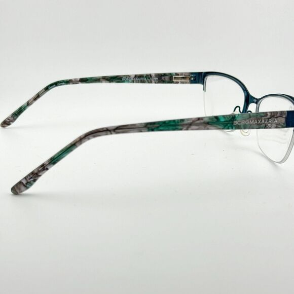 BCBGMaxazria Cat Eye Half‎ Rim Eyeglasses Flex KANA TEAL 53 17 135 H13419